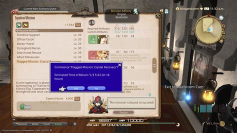 ffxiv flagged mission: crystal recovery